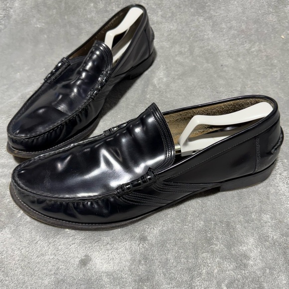 Prada Loafers Leather Slip-On Shoes Black Men’s Size 12